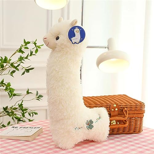 GLITZFAS Alpaka Kuschelkissen Kuscheltiere, Kawaii Plüschtier Stofftier Langes Kissen, XXL Groß Cartoon Alpaka Geschenk Plüschkissen (80 cm, Weiß)