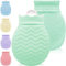 Kleine Wärmflasche mit Bezug - 320ml Mini Silikon Wärmflasche für Warm- und Kaltkompressen, Hand-Fuß-Bettwärmer, Ideal für Menstruationsbeschwerden, Schmerzlinderung (Grün)