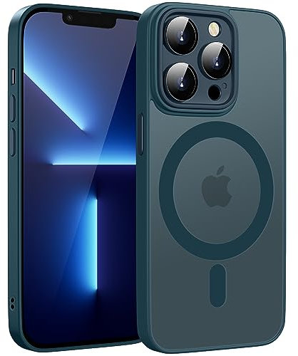 KPPIT Magnetic Case for iPhone 13 Pro Max 6.7-inch Compatible with MagSafe,Translucent Matte Back Camera Lens Full Protect Slim Shockproof Phone Cover(Royal blue)