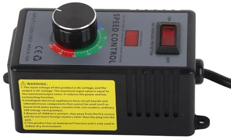 Spacnana AC220-240V Input 0-220VAC Output Variable Speed Controller with Overload for Fans, Motors, Power Tools (UK Style)
