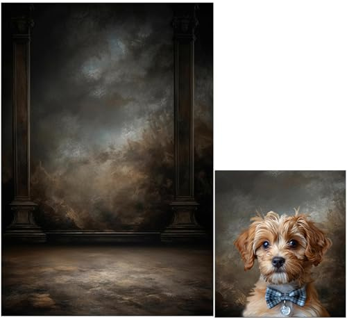 HMTFOTO 5x7ft Dark Vintage Photography Backdrops Portrait Photo Backdrop Wedding Bridal Show Birthday Background for Studio Props