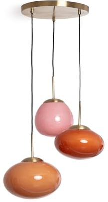 LEDKIA Pendelleuchte Glas Kurta Rosa