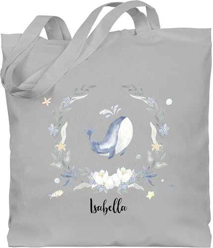 Baumwolltasche - Süßer Wal Walfisch - Unisize - Hellgrau - geschenke walen wale name jutebeutel buckelwal stoffbeutel dem tasche und taschen personalisierte beutel stofftasche