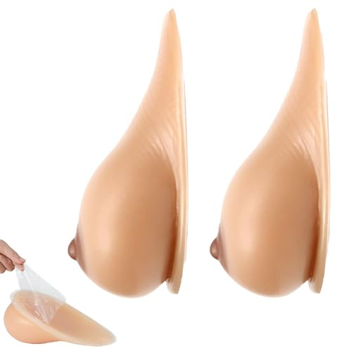OSEMISS Silikonbrüste/künstliche Brüste, selbstklebend, realistisch, 1 Paar B-EE-Körbchenbrüste für Mastektomie, Prothese, Crossdress, Transvestit, Cosplay,Suntan,EE|Cup (1600g/Pair)