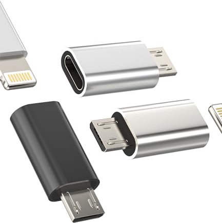 Micro USB Male to Lightning Female Adapter(3pack)Android Power Charger Converter Compatible with Samsung Galaxy S7 Active S6 Edge Nexus note 5 4 for LG V10 Stylo 3 G4 for iPhone Charge Cord Port Cable