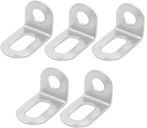 5PCS Metal Bracket Plate, Stainless Steel L Shaped 90 Degree Right Angle Brackets for Wood Furniture Cabinet Chair Table (White)