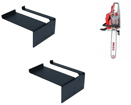 snnjkwt Chainsaw Frame, Chainsaw Rack Shelf Stand, Chainsaw Wall Hanger Holder, Chainsaw Wall Mount Hanger Hook, Garage Tissue Storage Tool (Black 2 Pack)