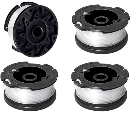 Viilich 4 Stücke Rasentrimmer Fadenspulen für Black & Decker (9,1m, ⌀1,65mm) - Nylonfäden Spulen für AF-100,A648,A6485,AF-100-3ZP,AF-100-BKP,Fadenspule Kompatibel mit Black Decker