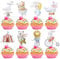 40 Pack Circus Cupcake Toppers Vintage Circus Animals Cupcake Picks Elephant Bear Rabbit Goose Cake Decorations for Baby Shower Kids Birthday Carnival Theme Party Supplies