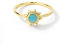 GleaMora Edelstahl Sonne Opal Ringe für Frauen Gold Silber Ringe Verlobung Ehering Schmuck Party Geschenk Trendiger Schillernder Ring