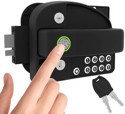 RV Master- Upgraded RV Door Lock Replacement with Fingerprint, Password, Keys, RV Keyless Entry for Trailer Door and Camper Door Lock, Trailer Entry Door Latch Replacement(NOT Fits Class A/C)