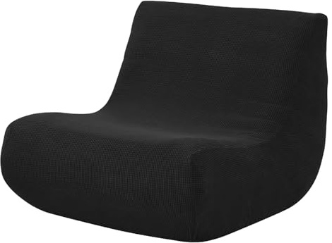 Mateju Stretch Lazy Sofabezug 1 Sitzer Sofabezug Ohne Armlehnen Sofahusse für Faule Böden | Schonbezug Jacquard Sofa Überzug Sofaüberwurf Sofaschoner Hund Katze Sofaschutz -Schwarz