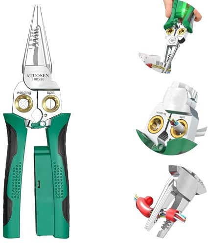 8-in-1-Abisolierzange mit Strommessung, multifunktionale Abisolierzange zum Abisolieren, Crimpen und Schneiden, anwendbar AWG18-10/6, 1,0, 1,5, 2,5, 2,0, 4,0 mm² Draht