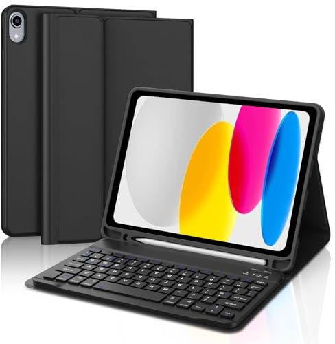 SENGBIRCH Custodia per Tastiera iPad Mini 7 2024 8.3 Pollici, 7 Colori Retroilluminati Layout Italiano Rimovibile Wireless Bluetooth Tastiera per iPad Mini 6a/7a Generazione 8.3, Nero