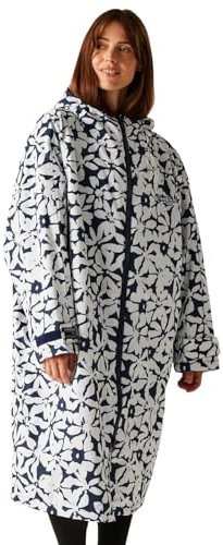 Regatta Outdoor Active Unisex wasserdichter Wickelmantel, Marineblau/Weiß, Blumenmuster, L/XL