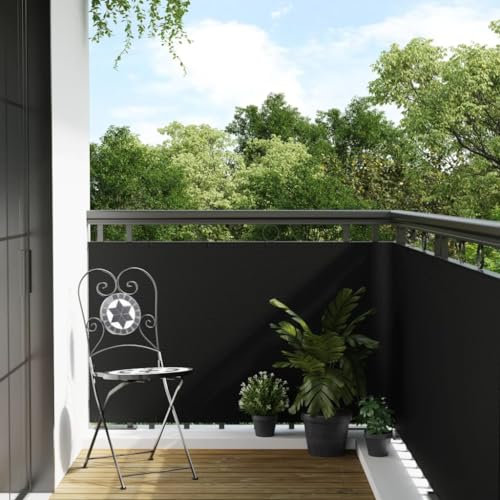 NQJIBUE Home Garden Balkonblende schwarz 400x90cm Polyrattan