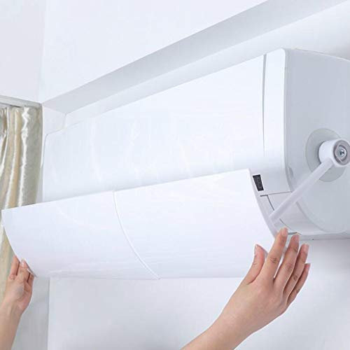Deflettore Condizionatore in Parete, Bianco Regolabile Scomparsa Copri Vento Anti Diretto Blowing Freddo/Calda, per Casa/Ufficio, Anziani, Neonati, Donne in Gravidanza