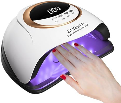 Timpou 280W UV LED Nail Lamp, Professional Nail Dryer, Gel Nail Polish, UV Nail Light with with 66 Beads,4 Timer Settings, Automatic Sensor, LCD Display