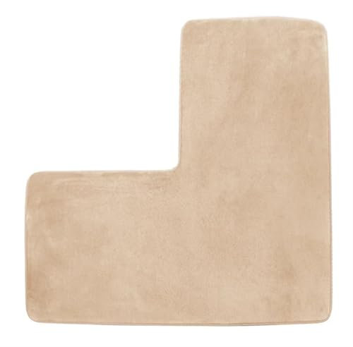 WWBPOIUY Tapis de Sol antidérapant, Tapis Anti-Taches, Tapis de Sol Absorbant en Forme de L for Salle de Bain – Tapis de Douche Doux et antidérapant – Tapis d'angle Lavable (Beige)