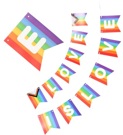 Regenbogenbanner aus Papier für Party, Hochzeit und Verlobung