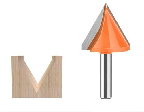 1 Stück 8 mm Schaft V-Nut-Fräser, 60/90/12/150 Grad CNC-Gravur Holzbearbeitung Fräser Fasenwerkzeug(8 * 32mm*60Degree)