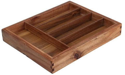 WELL HOME MOBILIARIO & DECORACIÓN Expandable Acacia Wood Cutlery Tray Organizer Stylish and Functional
