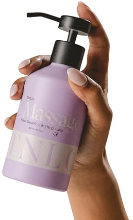 The Natural Love Company - Simply Massage Oil 300ml - Organic & Natural | Organic Ingredients, Natural Massage Oil, Rose Geranium & Ylang Ylang, Refillable Metal Bottle, Silky Smooth, Vegan