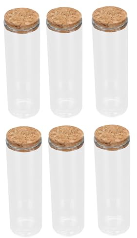 ABOOFAN 6pièces Tubes à Essai Verre Transparent avec Bouchon Liège Lot de Flacons pour Pot-pourri et Décorations