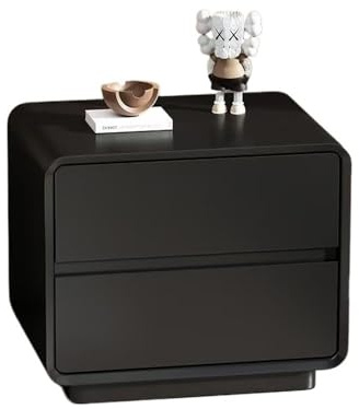 Zhaoj24-05 Nachttische Schwarz Lack Doppel Nachttisch Home Wohnzimmer Schlafzimmer Studie Kleine Lagerung Schrank Holz(XL)