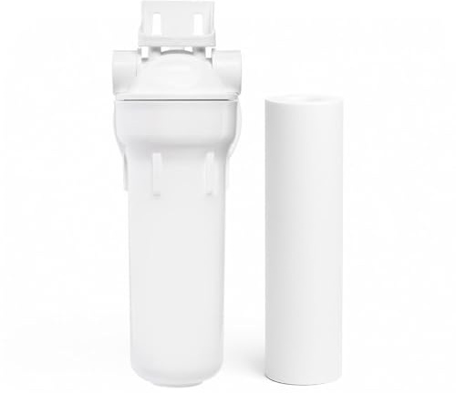 ECOSOFT Porte filtre eau simple 10’’haute pression, connexion 1/2'', conçu pour une filtration de l’eau des sanitaires fiable et sûre, fabrication européenne