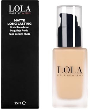 LOLA Make Up by Perse Matte Long-Lasting Liquid Foundation – Full Coverage, Buildable Matte Finish, Oil-Absorbing, Shine-Free, Long-Lasting – Paraben-Free, Vegan, Cruelty-Free – [R043-Medium]