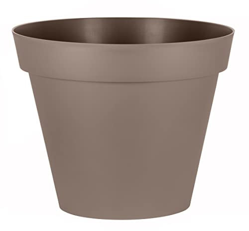 EDA - Pot de Fleur Rond Toscane Ø 100 cm - Volume 356 L - Ø 98,5 x H.79,5 cm - Taupe