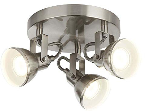 Searchlight 1543SS Focus 3 Light Ceiling Plate Spotlight Satin Silver