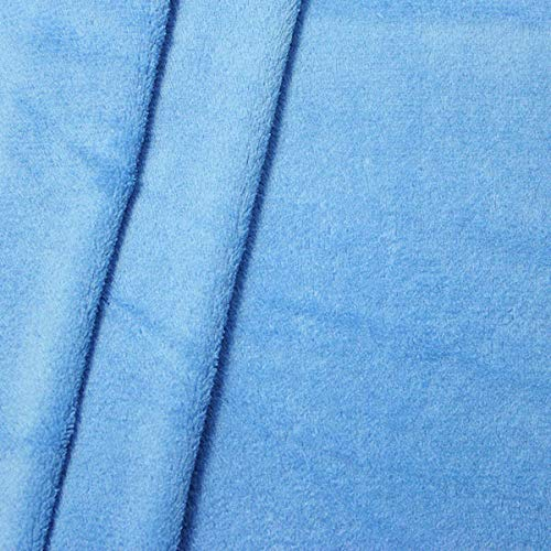 STOFFKONTOR Wellness Fleece Stoff Meterware, Kuschelig weicher Fleecestoff zum Nähen - Hell-Blau