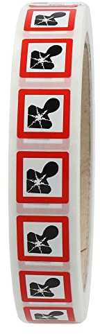 GHS 08 Etiketten 15 x 15 mm - Warnung gesundheitsgefährdende Stoffe - 1.000 Gefahrensymbole Aufkleber auf 1 Rolle(n), Polyethylen, GHS Kennzeichnung