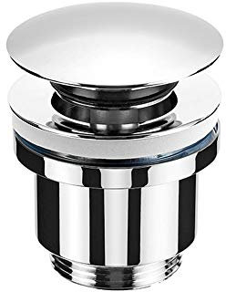Válvula Lavabo y Bidet Click Clack Desague - Latón Cromado - Push up - Pulsación Fácil