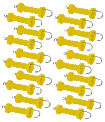 VOSS.farming 20x Torgriff, mit Haken, gelb mit Robuster Zugfeder und Extra Breitem Handschutz
