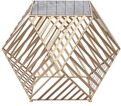 Table Basse créative, Plateau de Table en Verre trempé translucide, Cadre en Fer forgé, pour hôtel, Salle à Manger, Salon de Meuble, Or