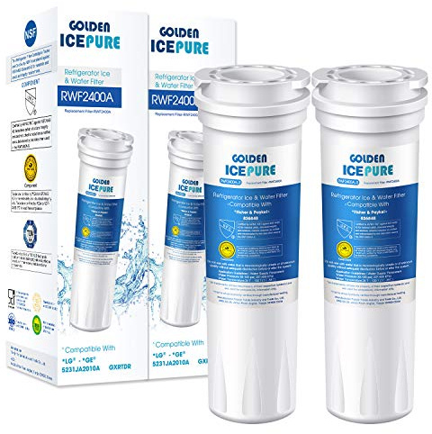 GOLDEN ICEPURE 836848 Replacement for Fisher & Paykel 836860, E522B, PS2067635, RF90A180DU, EFF-6017A, E402B, E442B, SUPCO, WF296, RWF2400A NSF Certified Refrigerator Water Filter 2Pack