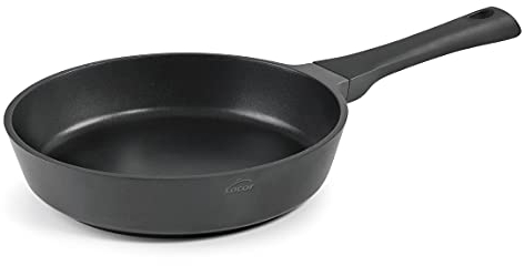 LACOR 27828 Padella Titanium Pro, padella antiaderente, diffusore Full Induction, base in titanio, manico morbido, ecologico e privo di PFOA, alluminio, nero, Ø 28 cm