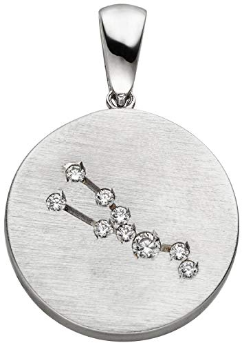 Jobo Sternzeichen-Anhänger Stier aus 925 Sterling Silber matt mit 9 Zirkonia