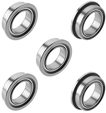 Othmro MF128ZZ - Cuscinetti a sfera con flangia 8 x 12 x 3,5 mm, in acciaio cromato schermato, 5 pezzi