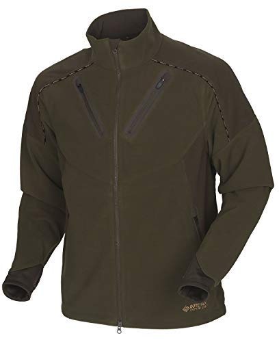 Härkila winddichte Fleecejacke Mountain Hunter mit GORE WINDSTOPPER® Membran für Herren Braun - Leichte Jagdjacke für die Gebirgsjagd - Ansitzjacke für Jäger, Größe:XL