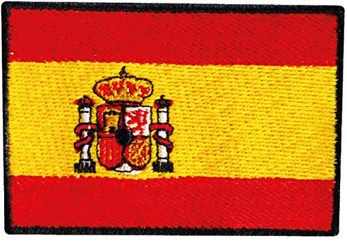 Bandera de ESPAÑA PARCHE BORDADO AUTOADHESIVO y TERMOADHESIVOS, parches para todo tipo de prendas y artículos textiles, fácil de planchar y colocar, fabricado en España (Termoadhesivo)