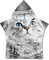 Chickw1 Badeponcho mit Kapuze Kind Poncho Handtuch, Kinderhandtuch Strand Schwimmen Bad Kapuzenhandtuch Bademantel Zum Wechseln für Jungen Mädchen (60x80cm,Graue Katze)