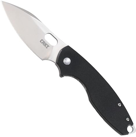 CRKT Pilar III Framelock Black | 7,54 cm Drop Point Klinge, 12C27 Stahl für Kantenhaltung, strukturierter G10-Griff, glatter IKBS Pivot, Einhand-Daumenloch