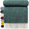 STTS International Wolldecke 100% Schurwolle Wohndecke in versch. Farben 140 x 200 cm Tagesdecke Schurwolldecke Woll-Plaid Tirol (Grün/Smaragd, 140 x 200 cm)