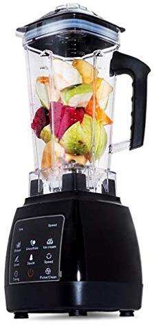 QREZ Blender Mixeur Multifonctions, Smoothie Blender Chauffant Blender Mixeur Puissant avec 2200W Mixeur Smoothie Et Milk-Shake avec 8 Lames en Acier Inoxydable Et 2L sans BPA Jarre,Noir