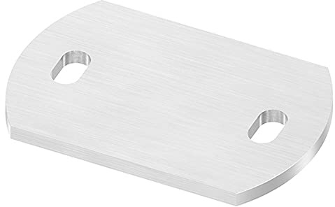FeNau - Ankerplatte - Maße: 120 x 80 x 6 mm - mit Langlochbohrung - aus Edelstahl: V2A - Längsschliff - Materialstärke: 6 mm