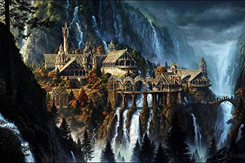 Mural Puzzle 1000-teiliges Puzzle Hobbit Castle Buntes Layout-Spiel, 1000pcs